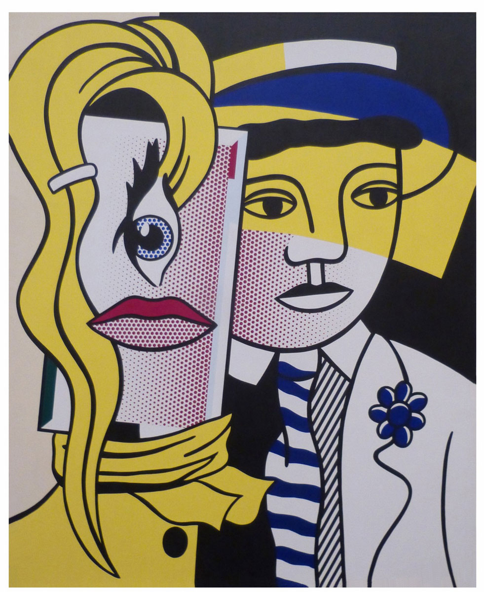 Stepping Out (1978), Print d'après Roy Lichtenstein, épreuve en couleur, signé sur papier Arches dans la planche, cachet de l'éditeur numéroté sur 150, encadré avec certificat de l'éditeur, 28x38cm