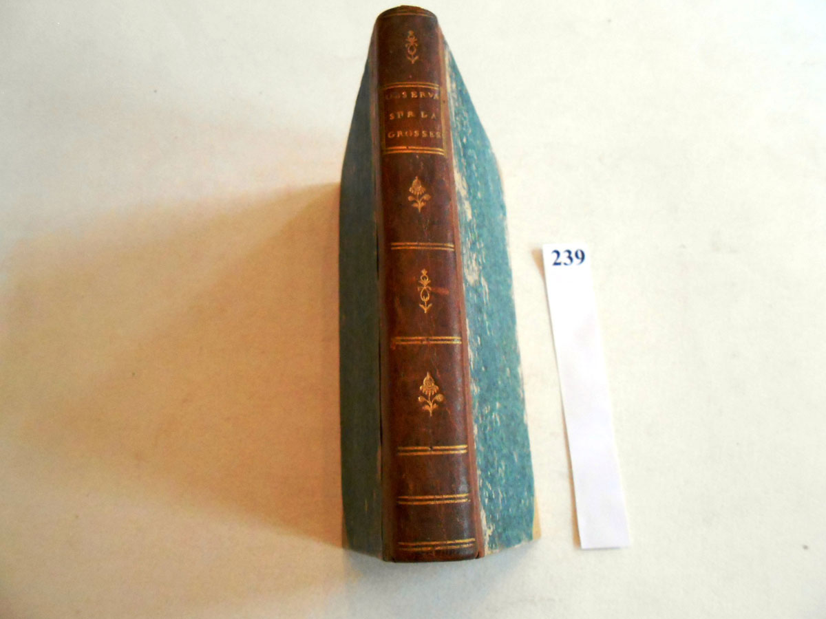 OBSTETRIQUE – OBSERVATIONS médico-chirurgicales sur la GROSSESSE, le TRAVAIL et la COUCHE par J.F Sacombe Officier de Santé pour la pratique des accouchements et pour le traitement des maladies des femmes enceintes et en couche. 