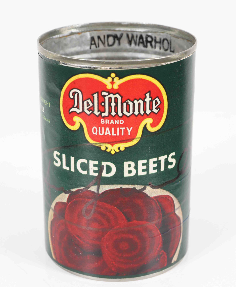 Andy Warhol (d'aprés) - boite de conserve Del Monte portant une inscription Andy Warhol