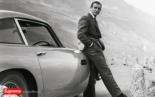 Sean Connery Car 1( d'après ), Supreme by Monakoe, Photo printed on glossy paper, Silver finish, delivered framed, Photo size 44,5x28, Frame size 54,5x38 cm (white pass-through), edited in 5 copies