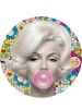 Marilyn Balloon d'après Murakami rose, BrainRoy, Finition verre acrylique print, encadré avec attache murale, Forme ronde, Diam 80cm, édité en 6 exemplaires avec certificats