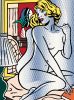 Blue Nude (1995), Print d'après Roy Lichtenstein, épreuve en couleur, signé sur papier Arches dans la planche, cachet de l'éditeur numéroté sur 150, encadré avec certificat de l'éditeur, 28x38cm