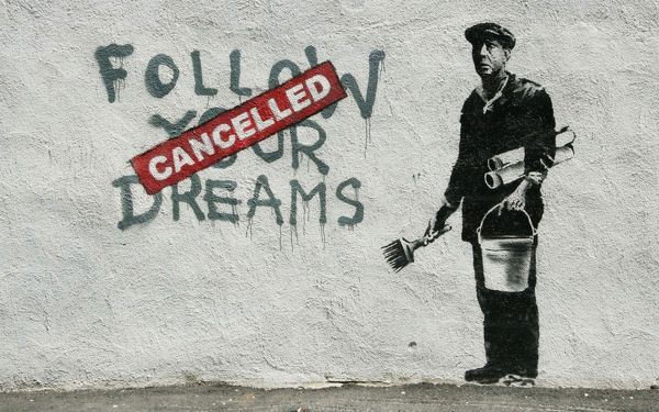 Follow your dreams , Print d'après Banksy (after), épreuve en couleur, signé sur papier Arches dans la planche, cachet de l'éditeur numéroté sur 150, encadré avec certificat de l'éditeur, 28x38cm