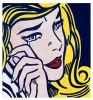 Crying Girl 2 (1964), Print after Roy Lichtenstein, color proof, signed on Arches paper in the plate, publisher's stamp numbered on 150, framed with publisher's certificate, 28x38cm