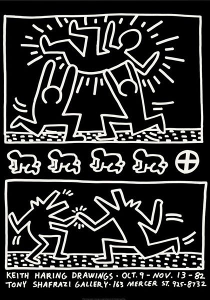 Keith Haring (d'après), Affiche Shafrazi, 1982