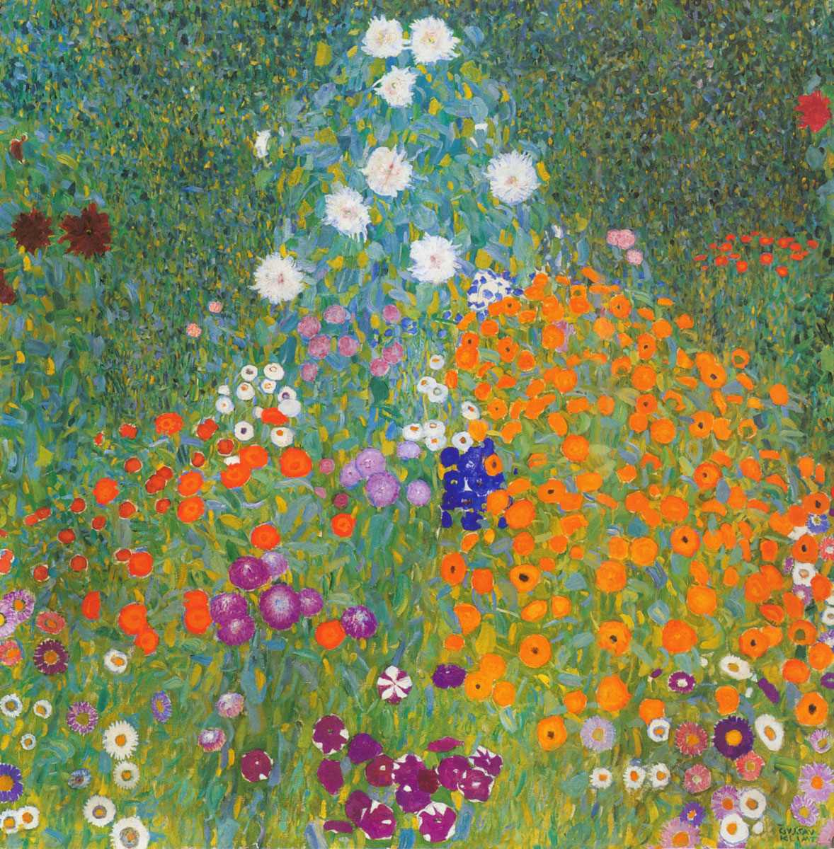 Au jardin (1905-1907), Print, d'après Gustav Klimt, Épreuve en couleur signée sur papier Arches dans la planche, et cachet de l’éditeur numéroté sur 150, encadré avec certificat de l’éditeur, Dimensions 28x38 cm