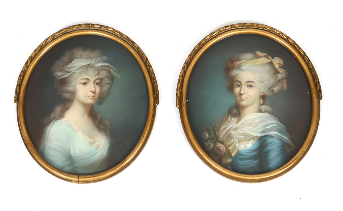 Pair of portraits - French school of the 19th century