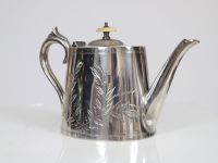 Silver plated metal teapot