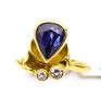 Bague Saphir poire bleu royal