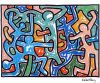 Colors Figure, Print, after Keith Haring, Color print signed on Arches paper in the plate, and publisher's stamp numbered on 150, framed with publisher's certificate, Dimensions 28x38 cm