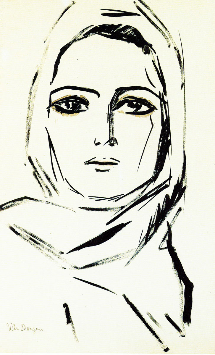 Portrait femme, Print, d'après Kees Van Dongen, Épreuve en couleur signée sur papier Arches dans la planche, et cachet de l’éditeur numéroté sur 150, encadré avec certificat de l’éditeur, Dimensions 28x38 cm