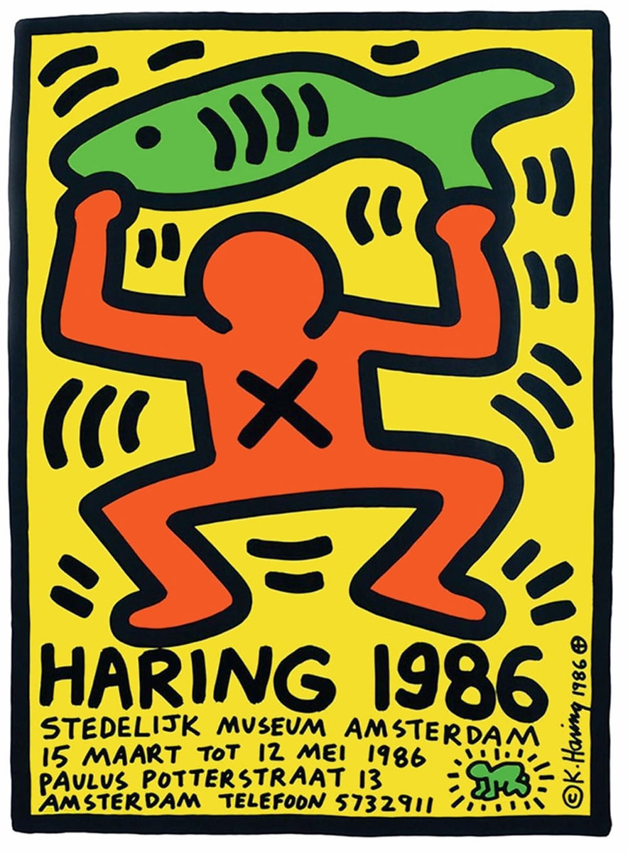 Keith Haring (d'après), Affiche Amsterdam 1986