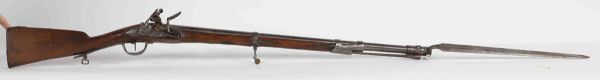 Flintlock rifle type 1777, with bayonet - Steel trim, cheek stock on bayonet, stamped heart and crowned H.