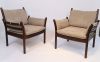 Pair of Scandinavian armchairs Illum Wikkelso for Silkeborg