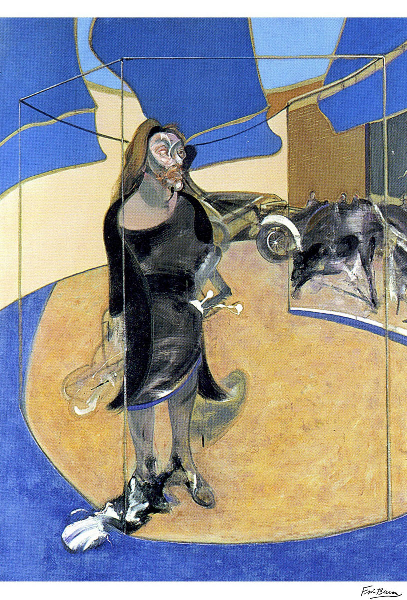 Portrait d'Isabel Rawstborne (1967), Print d'après François Bacon, épreuve en couleur, signé sur papier Arches dans la planche, cachet de l'éditeur numéroté sur 150, encadré avec certificat de l'éditeur,28x38cm