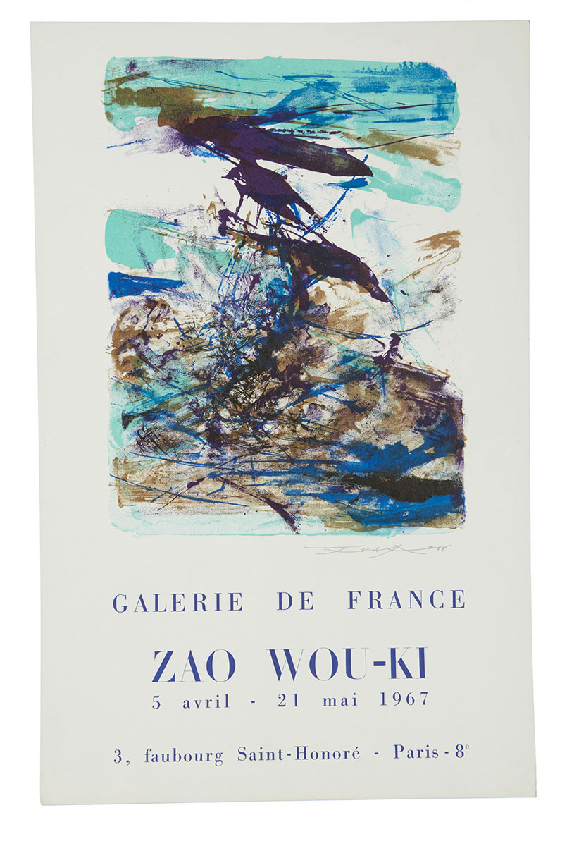 Zao Wou Ki (d'après), Affiche Paris Galerie de France, 1967, Papier Affiche, Dimension 112 x 75 cm,