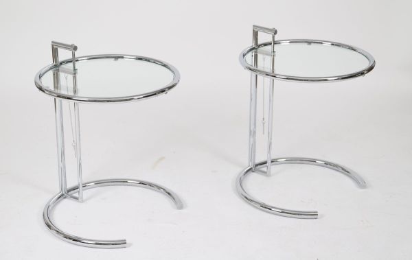 ClassiCon pedestal tables designed by Eileen Gray edition of Arams designs LTD London