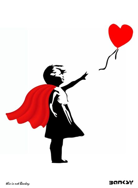 Girl Cape, Banksy / This is not Banksy, printed on Beaux Arts paper, Size 28 x38, edited in 6 copies