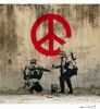 Peace, Print after Banksy, color proof, signed on Arches paper in the plate, publisher's stamp numbered on 150, framed with publisher's certificate, 28x38cm