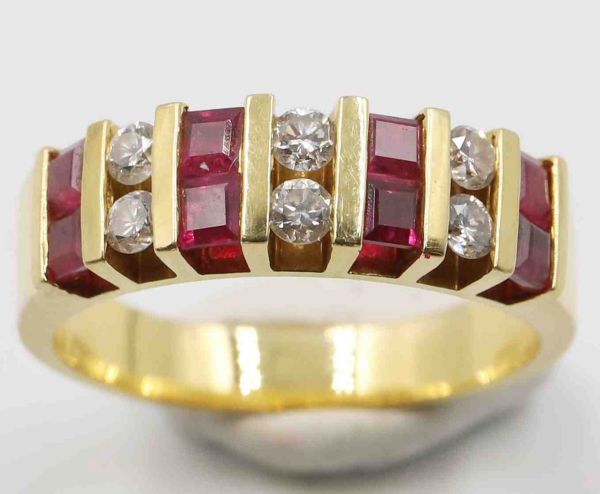 Ruby and diamond ring